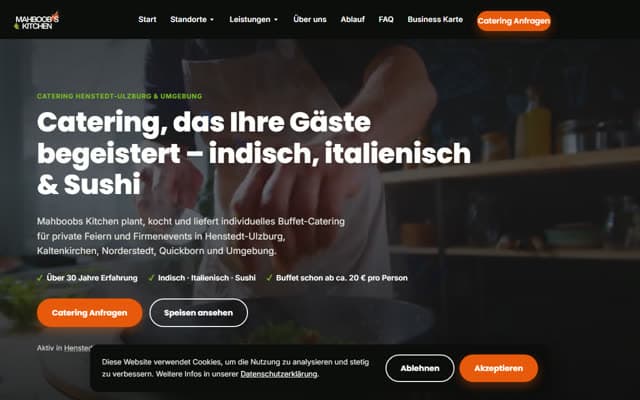 Website von Mahboobs Kitchen