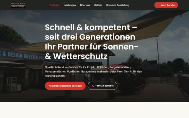 Website von Nöhren & Sohn